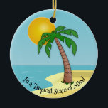 Tropisch Sun Design Ceramic Ornament<br><div class="desc">Tropisch Ornament van de Ontwerp van de Zon Keramisch met klantgerichte teksten</div>