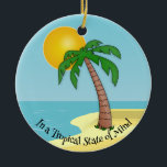 Tropisch Sun Design Ceramic Ornament<br><div class="desc">Tropisch Ornament van de Ontwerp van de Zon Keramisch met klantgerichte teksten</div>