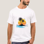 Tropisch Sunset Island Zomer T-shirt – Ontspannen  (Voorkant)