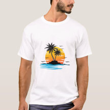 Tropisch Sunset Island Zomer T-shirt – Ontspannen 