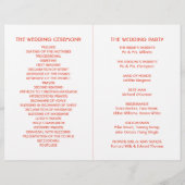 Tropisch Sunset Palm Tree Beach Weddenprogramma (Achterkant)