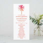 Tropisch Sunset Palm Tree Beach Weddenprogramma Programmakaart (Staand voorkant)