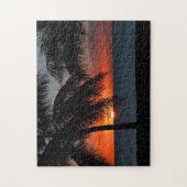 Tropisch Sunset Palm Trees Ocean Zee Legpuzzel (Verticaal)