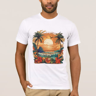 Tropisch Sunset Paradise T-Shirt Design