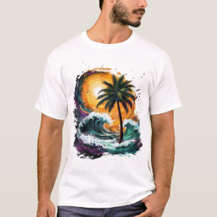 Tropisch Sunset Wave T-shirt