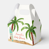 Tropisch Surf Baby aan boord van het Baby shower Bedankdoosjes (Achterkant)