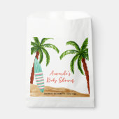 Tropisch Surf Baby aan boord van het Baby shower Bedankzakje (Voorkant)