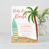 Tropisch Surf Baby aan boord van het Baby shower Kaart (Staand voorkant)