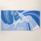 Tropisch Surf blauw Strandlaken (Voorkant)