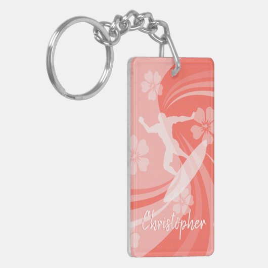 Tropisch Surf Koraal Sleutelhanger (Voorkant Links)