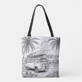 Tropisch Surf Van Kleuren Tote Bag (Achterkant)