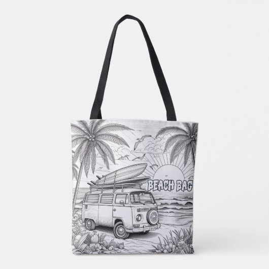 Tropisch Surf Van Kleuren Tote Bag (Achterkant)