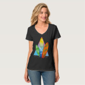 Tropisch Surfboard Vaporwave Surfer Synthwave Surf T-shirt (Voorkant volledig)