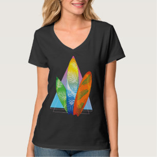 Tropisch Surfboard Vaporwave Surfer Synthwave Surf T-shirt