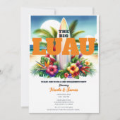 Tropisch Surfboard Zwembad Party Luau Verloving Kaart (Voorkant)