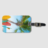 Tropisch surfbordstrand bagagelabel (Voorkant (horizontaal))