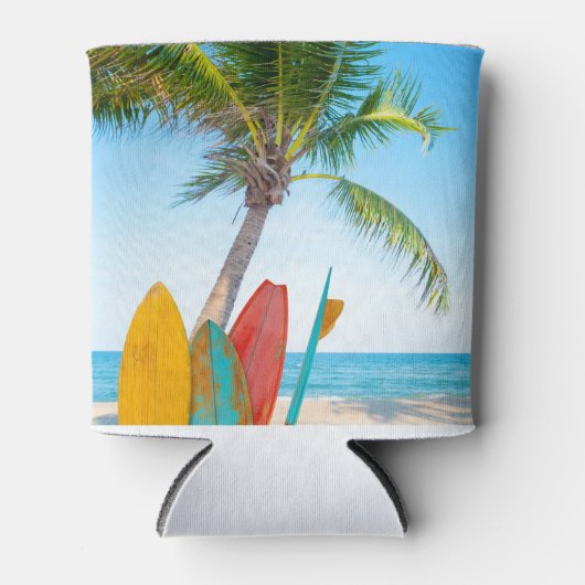 Tropisch surfbordstrand blikjeskoeler (Voorkant)