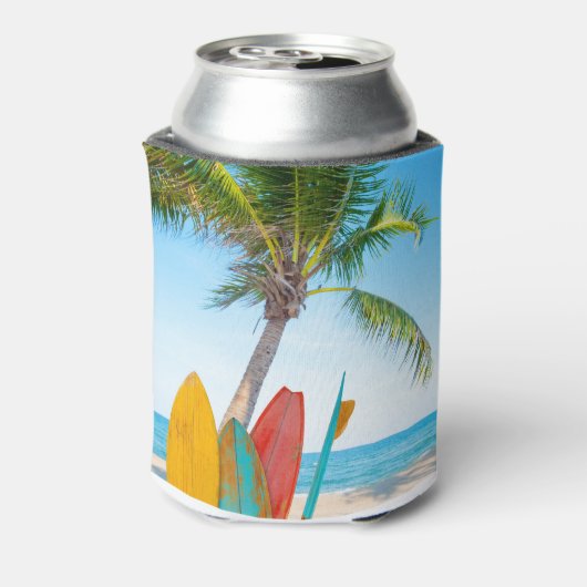Tropisch surfbordstrand blikjeskoeler (Blikje Achterkant)