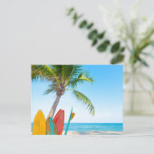 Tropisch surfbordstrand briefkaart (Staand voorkant)