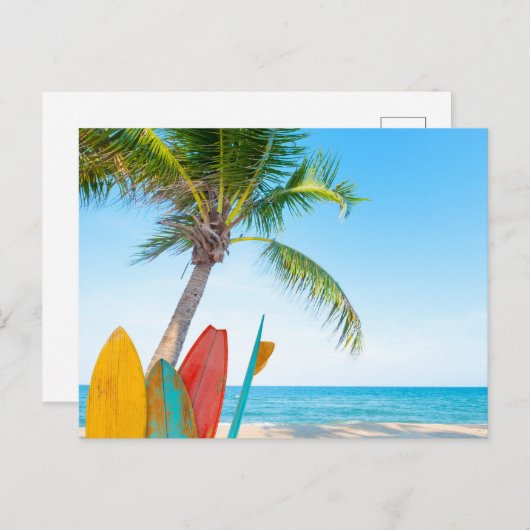 Tropisch surfbordstrand briefkaart (Voorkant / Achterkant)