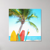 Tropisch surfbordstrand canvas afdruk (Voorkant)
