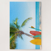 Tropisch surfbordstrand legpuzzel (Verticaal)