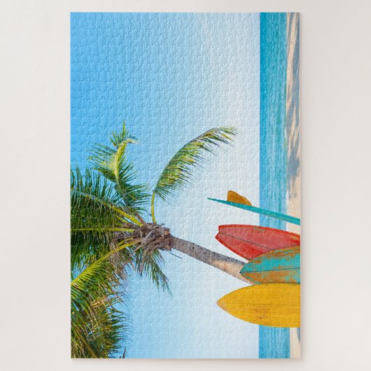 Tropisch surfbordstrand legpuzzel (Verticaal)