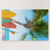 Tropisch surfbordstrand legpuzzel (Horizontaal)