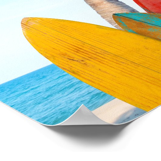Tropisch surfbordstrand poster (Hoek)