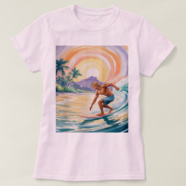 Tropisch Surfen Sunset Havermout Tri-Blend T-shirt