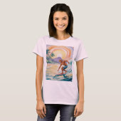 Tropisch Surfen Sunset Havermout Tri-Blend T-shirt (Voorkant volledig)