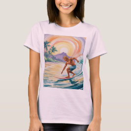 Tropisch Surfen Sunset Havermout Tri-Blend T-shirt