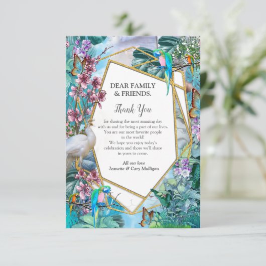 Tropisch Surreal Landschap Hartelijk dank RSVP Kaartje (Staand voorkant)