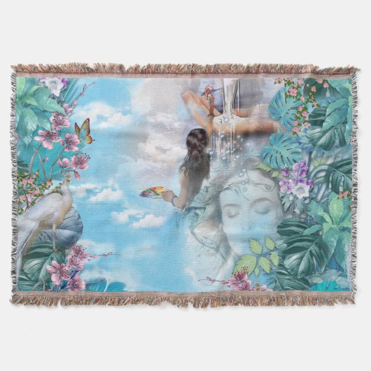 Tropisch Surrealisme Fantasie Deken (Voorkant)