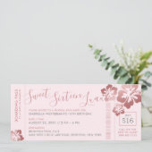 Tropisch Sweet 16 Pool Luau Boarding Pass Kaart (Staand voorkant)