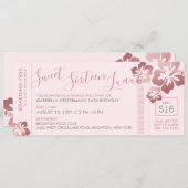Tropisch Sweet 16 Pool Luau Boarding Pass Kaart (Voorkant / Achterkant)