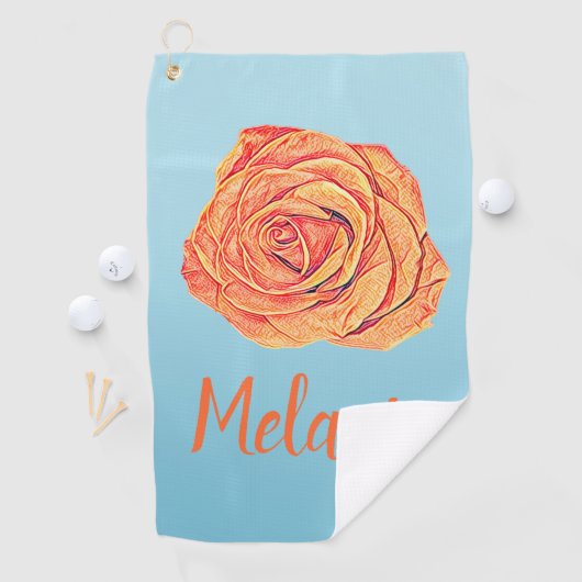 Tropisch Tangerine Golfhanddoek (Insitu)