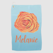 Tropisch Tangerine Golfhanddoek (Voorkant)