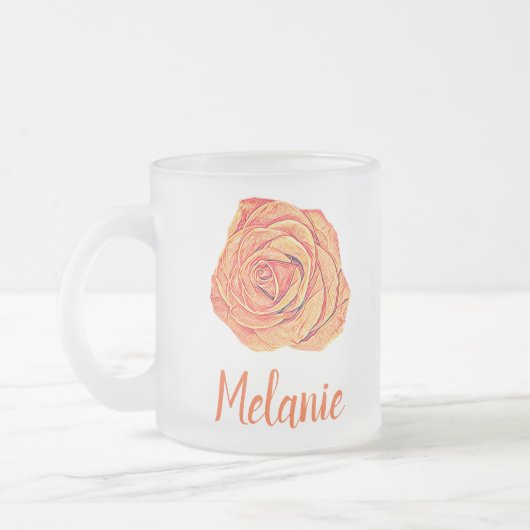 Tropisch Tangerine Matglas Koffiemok (Links)