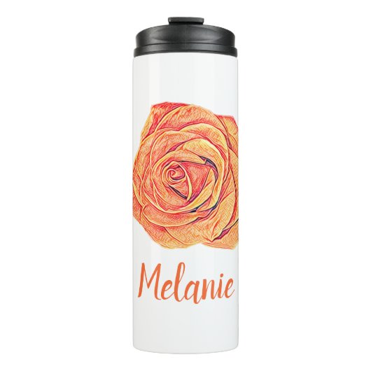 Tropisch Tangerine Roestvrij Thermosbeker (Voorkant)