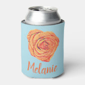 Tropisch Tangerine Roos Blikjeskoeler (Blikje Voorkant)