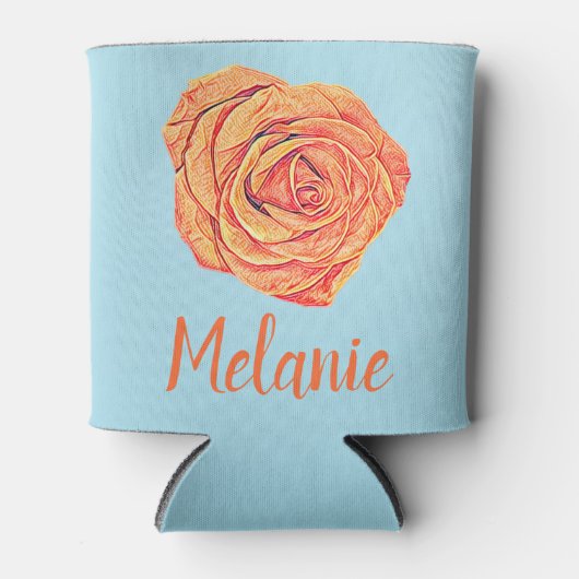 Tropisch Tangerine Roos Blikjeskoeler (Voorkant)