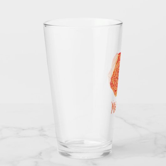 Tropisch Tangerine Roos Glas (Rechts)