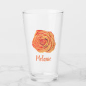 Tropisch Tangerine Roos Glas (Voorkant)