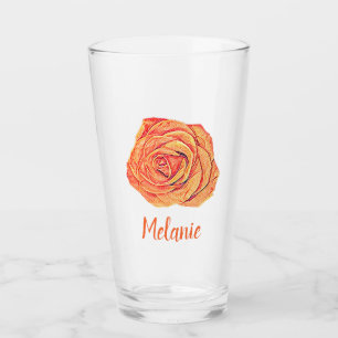 Tropisch Tangerine Roos Glas