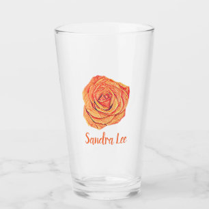 Tropisch Tangerine Roos Glas