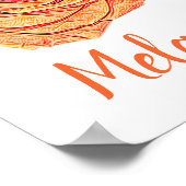 Tropisch Tangerine Roos Poster (Hoek)