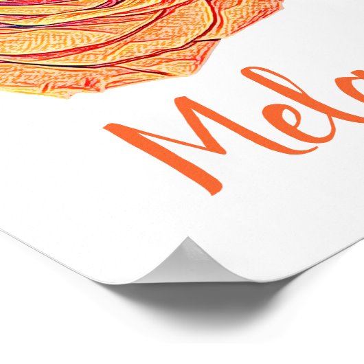 Tropisch Tangerine Roos Poster (Hoek)