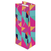 tropisch tangram wijn cadeautas (Achterkant Gekanteld)