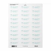 Tropisch Teal Palmboom Retouradreslabel Etiket (Full Sheet)